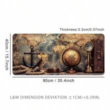 Oversized nautische Karten Gaming Mauspad, Büro Schreibtischunterlage, E-Sport Tastatur Matte, Gummi rutschfestes Design, Extra groß & dick, umsäumter Rand, strapazierfähig & waschbar Rückkehr zur Schule Gaming Mauspad