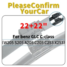 左驾右驾汽车雨刷片适用于梅赛德斯奔驰新 GLC C 级 W253 C253 X253 2015 2016 2017 2018 2019 2022 2023 AMG W205 C180 C200 C220 C250 C300 C350eL 前挡风玻璃雨刷器轿跑车 GLC63 GLCC53 GLC250 GLC220d GLC200 GLC300 - LHD 22+22inch - 查看 6