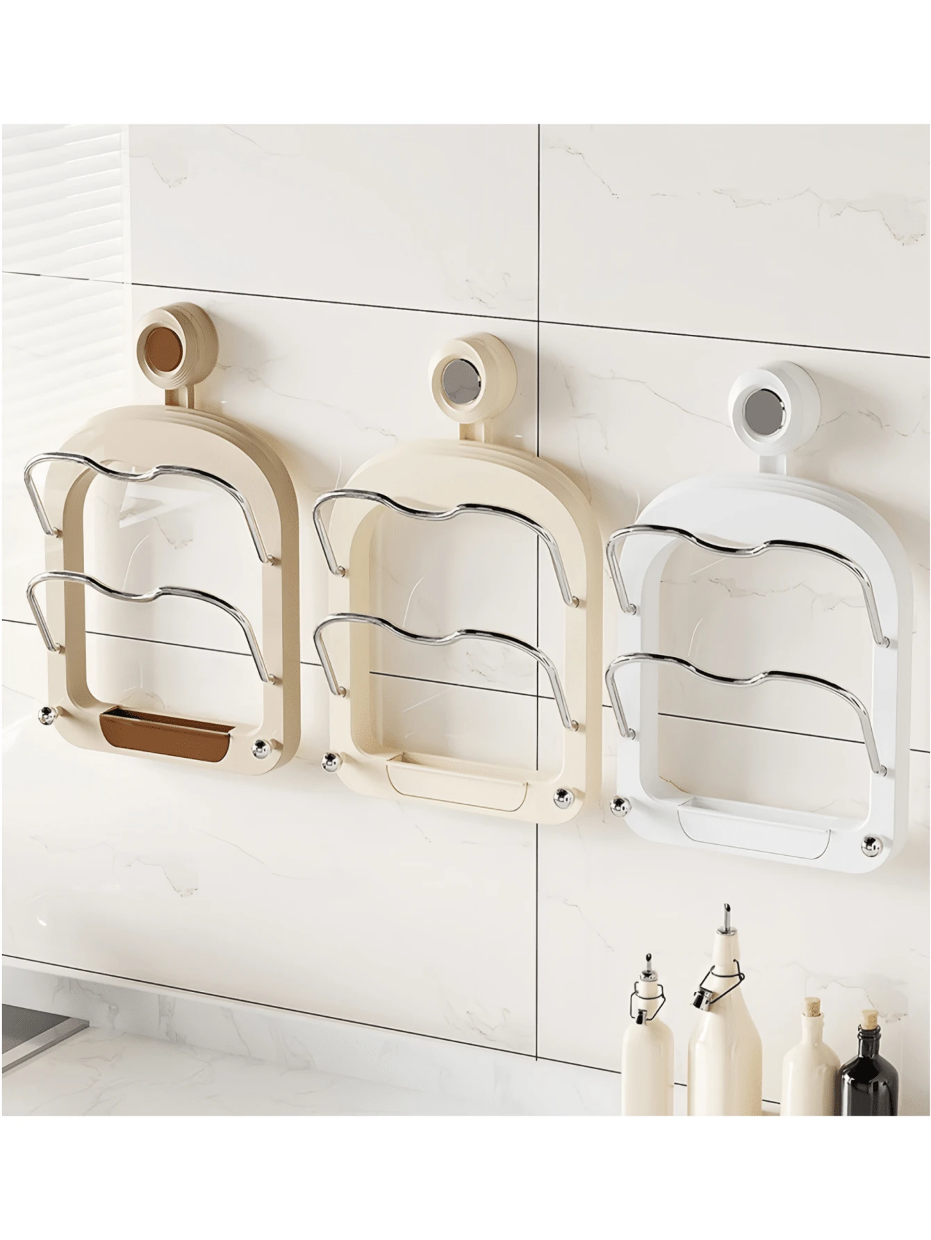 1pc Suction Wall Hanging Pot Holder, MultiPurpose Kitchen Organizer