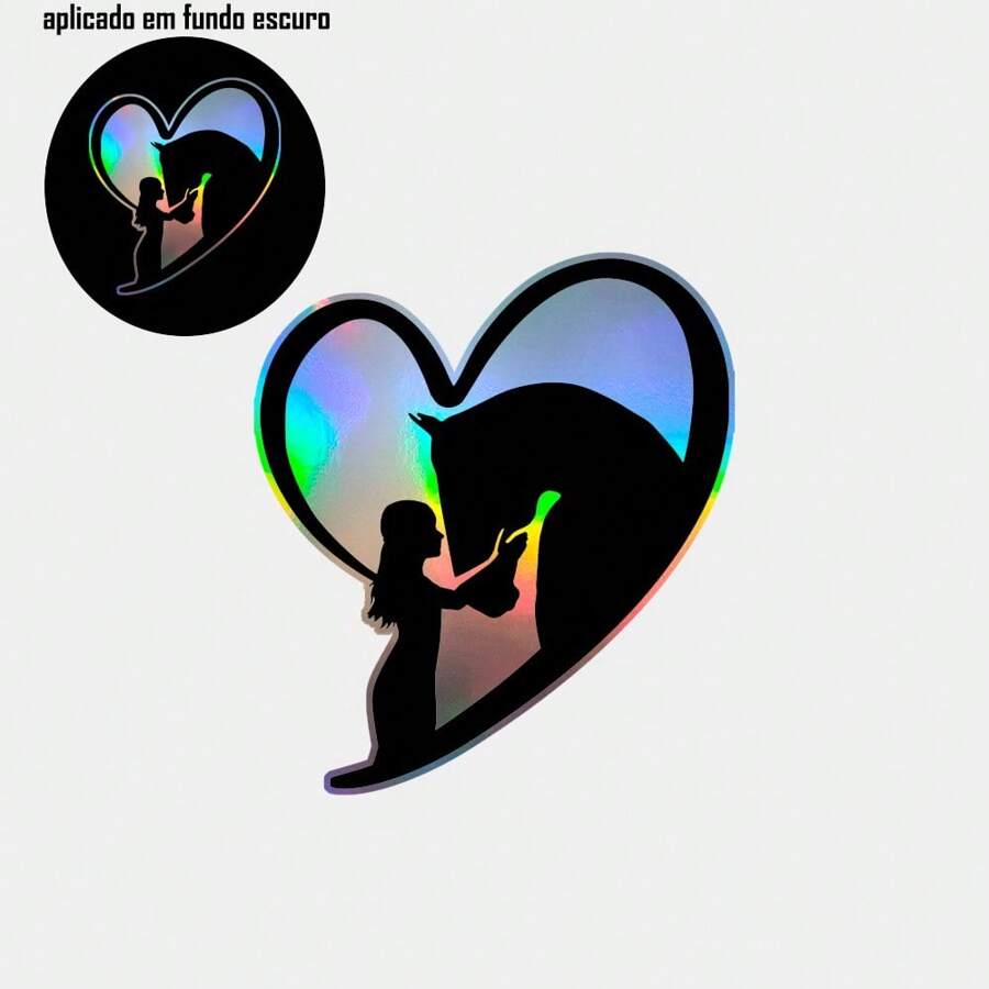 Holographic Sticker 1 Unit Boiadeira And Her Horse To Stick On Car