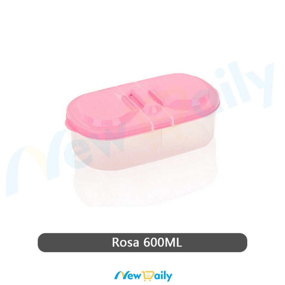 Kit 2 Fit Color Lunch Boxes With 2 Dividers And Lid Multipurpose Sealed Food Storage Boxes BC-103 - Hồng - Xem 1