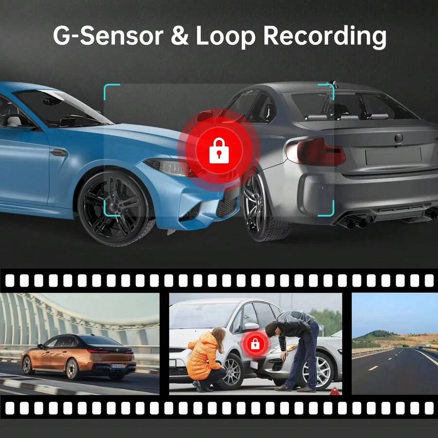ZKCAMSPY 1080P Dual Camera, Car Dashcam, Front And Inside Camera, DVR