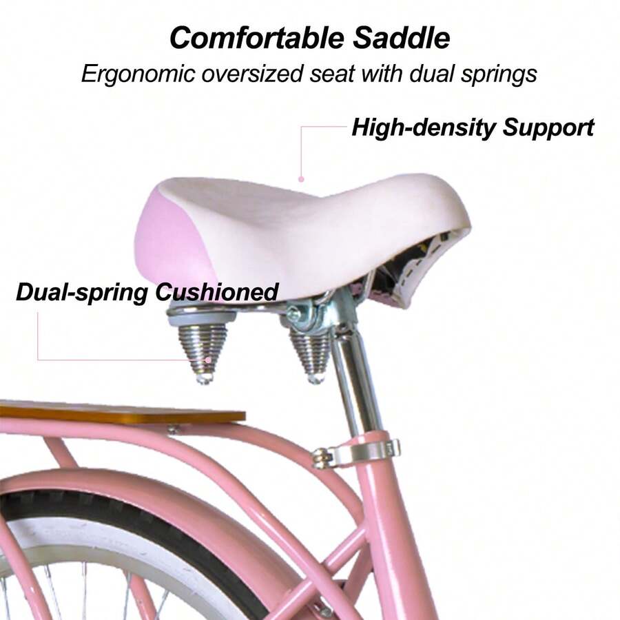 HILAND HILAND 26 Inch Wheels Adult And Women Beach Cruiser Bike, Single