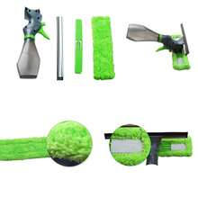 1 件装三合一汽车挡风玻璃清洗瓶（带橡胶刮刀）、汽车车窗清洁工具套件，包括喷雾瓶、双面橡胶刮刀和超细纤维布，绿色 - 綠色 - 查看 4