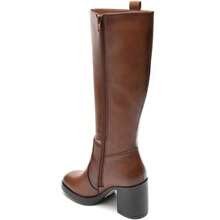 Women's Camel Block Heel Knee High Boots - Elegance And Comfort For Every Day - Camel - View 7