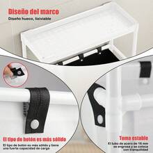 Cesto Ropa Sucia, Almacenamiento y Organizador de Lavandería de 3 Capas, con 4 Bolsas Extraíbles - Blanco - Ver 6