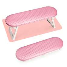1PC Tay vịn làm móng có thể gập lại, Tay vịn làm móng bằng da PU mềm màu hồng dành cho công nghệ làm móng có thảm làm móng, dùng tại nhà cho tiệm làm móng tay, đầu móng nghệ thuật - Hồng - Xem 3