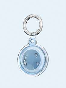 1pc Waterproof Protection Case Keychain Compatible With Apple AirTag Locator Tracker, Full Protective TPU Cover