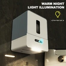 For Smart Sensor Automatic Tissue Dispenser - USB Rechargeable, Wall-Mounted Toilet Paper Holder With 1200mAh Lithium Battery - White Gray - View 10