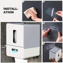 For Smart Sensor Automatic Tissue Dispenser - USB Rechargeable, Wall-Mounted Toilet Paper Holder With 1200mAh Lithium Battery - White Gray - View 9