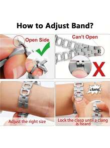 1pc Rose Gold Metal Hollow Heart-Shape Crystal Inlaid Shiny Jewelry Watch Band For Ultra 3 2 1 SE S10 S9 S8 S7 S6 S5 S4 S3 S2 S1 Smart Watch Series 38mm 40mm 41mm 42mm 44mm 45mm 46mm 49mm, Valentine's Day Gift For Couples