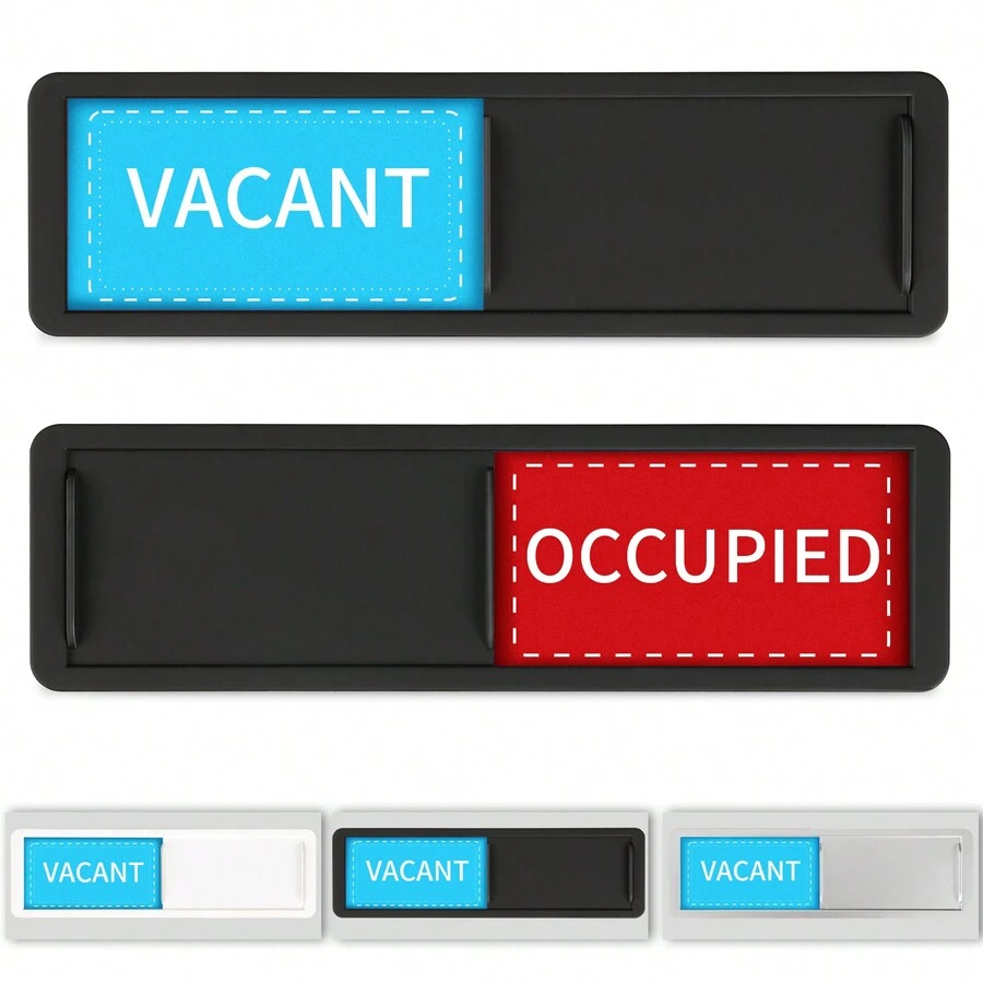 STLEKAN Letrero de ocupado/desocupado para oficina, señal de ocupado para puerta de baño, letrero de privacidad para baño doméstico y sala de conferencias, señal de ocupado/desocupado para restaurante y hotel - Multicolor - Ver 1