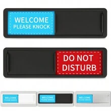 STLEKAN Do Not Disturb Welcome Please Knock Sign, Privacy Sign For Home Office Hotles Hospital Conference Room, Slider Door Sign - Multicolor - View 9