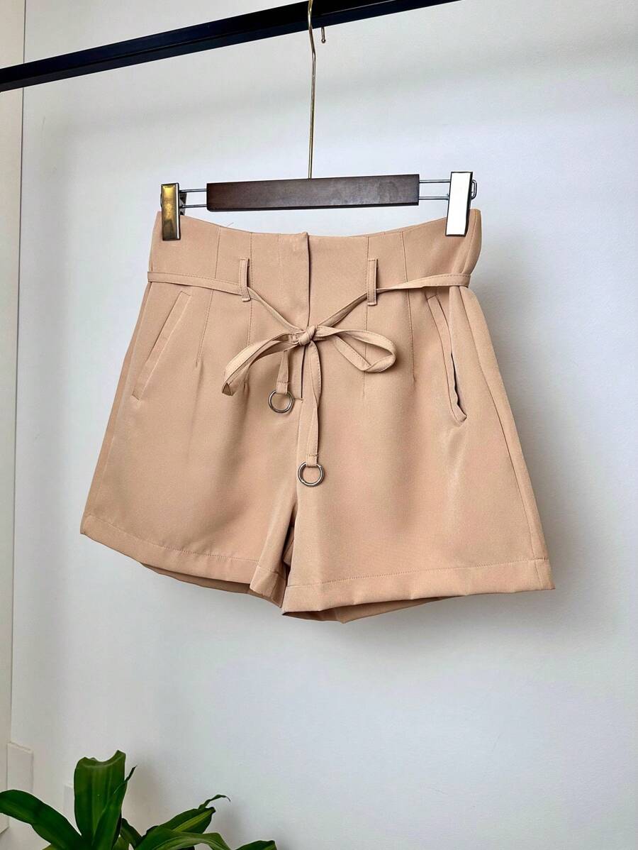 Women Shorts - 米色 - 查看 1