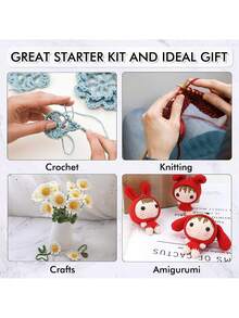 Beginner Yarn, Random Color, Without Tools, Visible Stitches, Unisex Crochet Yarn For Hand Knitting Hats, Scarves & Stuffed Toys - DIY Sewing Supplies - View 4