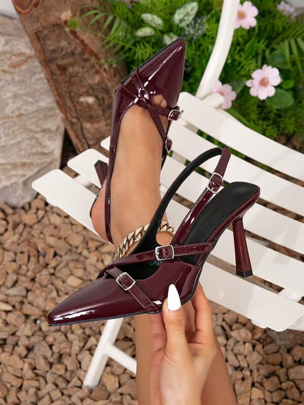 صنادل ذات كعب عالي مغلقة الأصابع مع رباط الكاحل، مناسبة للربيع/الصيف وعيد الحب، أنيقة، للحفلات