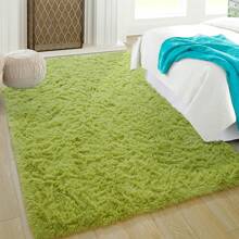 Alfombras modernas y esponjosas para sala de estar, dormitorio, alfombra morada de felpa de pelo alto para habitación de niñas, guardería, decoración del hogar, alfombra suave antideslizante para dormitorio de niñas - Verde hierba - Ver 8
