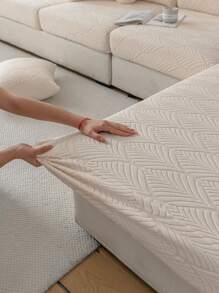 1 件弹性沙发座垫套，4 季通用防滑沙发套全包裹沙发套，防尘，可机洗，宠物友好，适用于卧室、办公室、客厅的 L 形沙发和 1/2/3/4 座 - 米色 - 查看 7