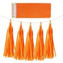Paquete de 5 guirnaldas de flecos de papel de seda de colores, cinta de flecos de papel para globos, para decoración de bodas, fiestas de cumpleaños, fiestas temáticas, Halloween, Acción de Gracias y otros días festivos - Multicolor - Ver 34