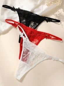 1-Piece Custom Christmas Ladies Sexy Lace Crotch Mood Low Waist Thong Underwear For Women