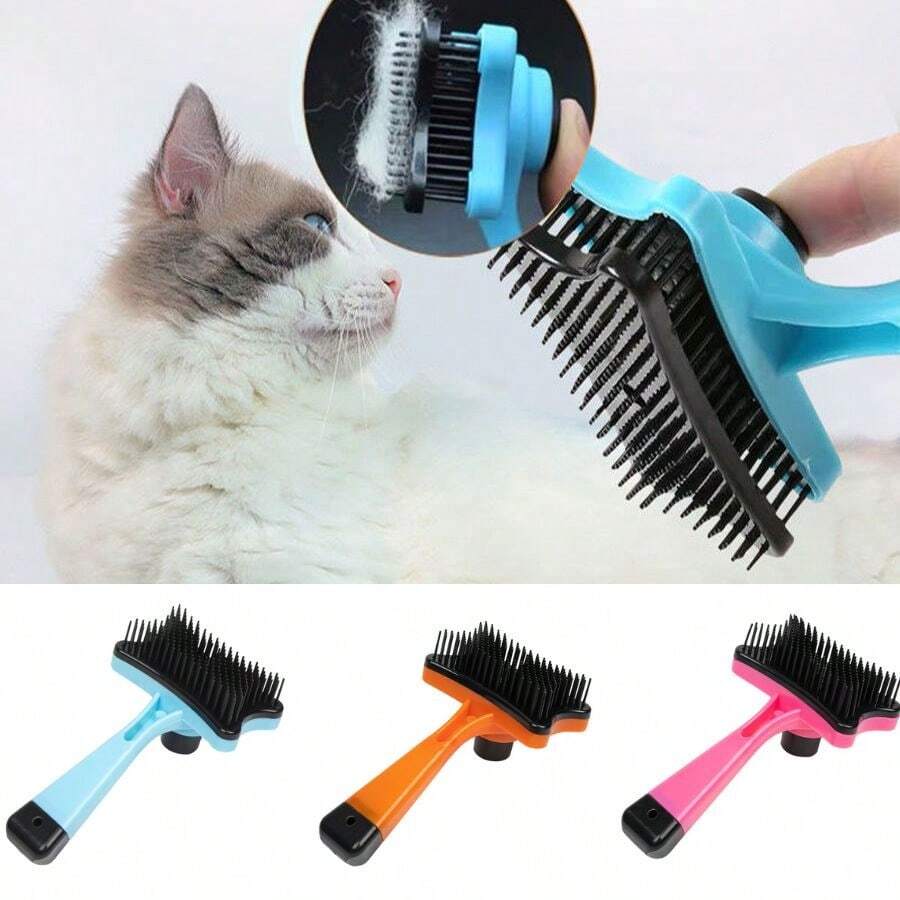 Pet Deshedding Brush, OneClick Fur Removal Grooming Tool, Massage Comb