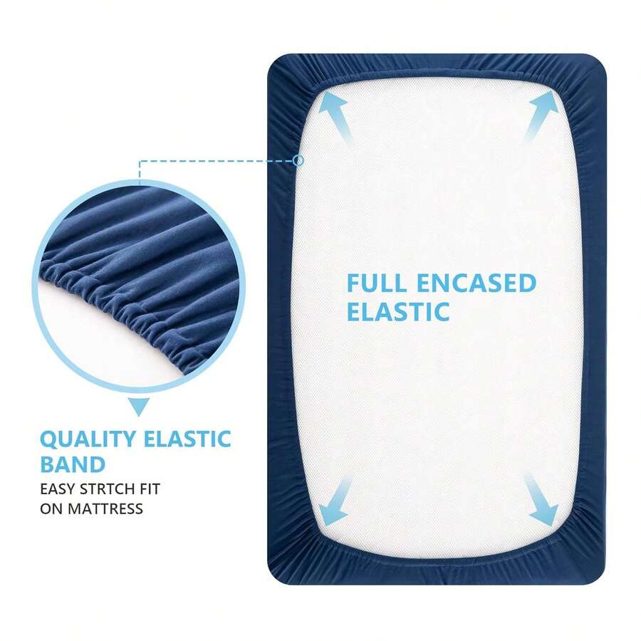 2PCS/Set Mini Crib Fitted Sheets Soft Knit Microfiber Mini Crib Sheets