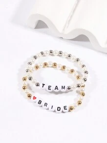 Set de pulseras personalizadas con perlas y cuentas con letras, diseño minimalista, personalizable con nombre, lema, ubicación, título del álbum, concierto, adecuado para cumpleaños, San Valentín, aniversario, regalo para hermana, novia