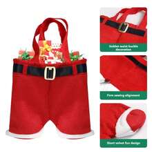 1 túi quà Giáng sinh hình quần, túi tote, túi đựng chai rượu, túi đựng kẹo hình quần Giáng sinh, túi đựng Cola, thích hợp sử dụng cho Giáng sinh - Nhiều màu - Xem 6