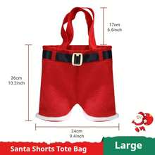 1 túi quà Giáng sinh hình quần, túi tote, túi đựng chai rượu, túi đựng kẹo hình quần Giáng sinh, túi đựng Cola, thích hợp sử dụng cho Giáng sinh - Nhiều màu - Xem 2