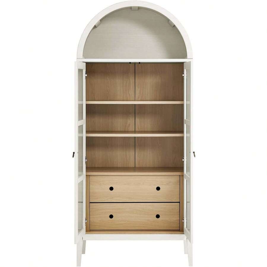 Tall Arched Storage Display White Oak Mode en ligne SHEIN