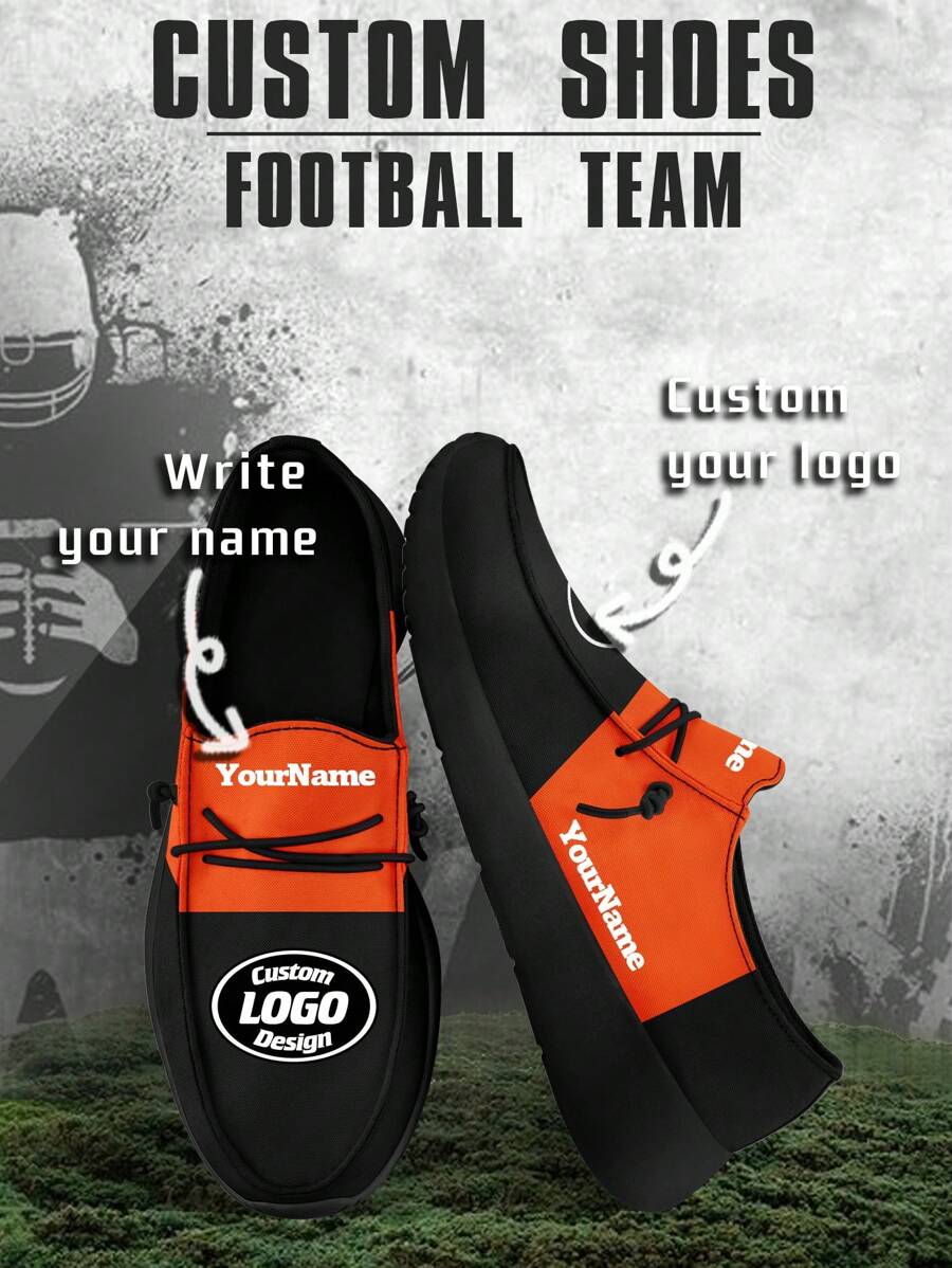 Women's Custom Logo Custom Name Loafers, Cincinnati Football Designed Lightweight Comfortable London Sole Canvas Shoes For Spring, Summer, Autumn And Winter, Slouchy Loafers, Personalized Fun Unique Gift For Mom/Dad/Her/Him/Girlfriend/Boyfriend/Wife/Husband/Friend