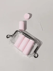 Bộ 5 túi đựng đồ du lịch di động - Túi đựng đồ vệ sinh cá nhân chống thấm nước trong suốt giúp sắp xếp dễ dàng Bộ chai đựng đồ vệ sinh cá nhân du lịch - Chống rò rỉ, silicon mềm, có nhãn và thìa - Lý tưởng để đựng kem dưỡng da, dầu gội, sữa rửa mặt trong hộp đựng di động tiện dụng - Nhiều màu - Xem 3