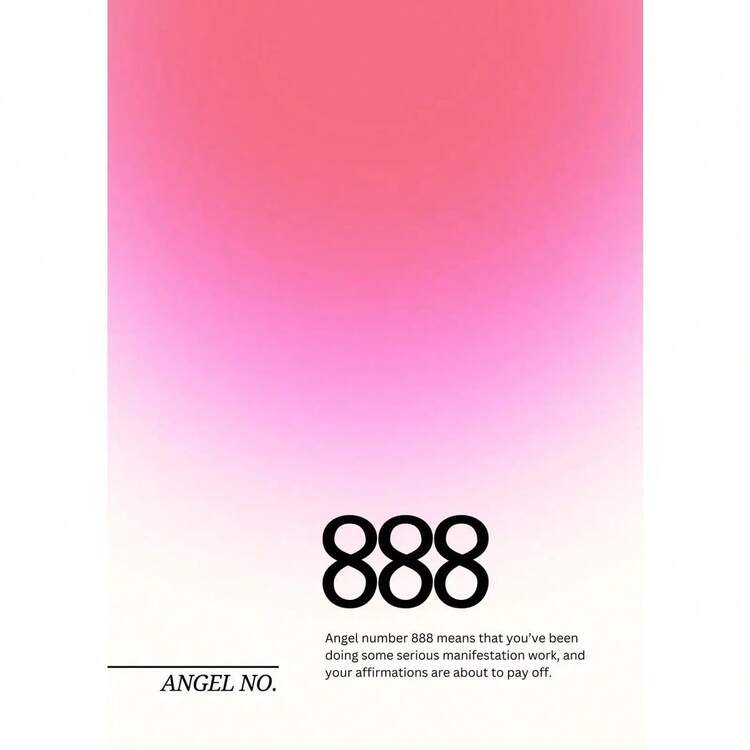 1pc Modern Angel Numbers Aura Cor Espiritual Estética Arte Pôster Pintura em Tela Impressões de Parede Imagem Para Sala de Estar Decoração de Casa Sem Moldura - Multicolorido - Ver 37