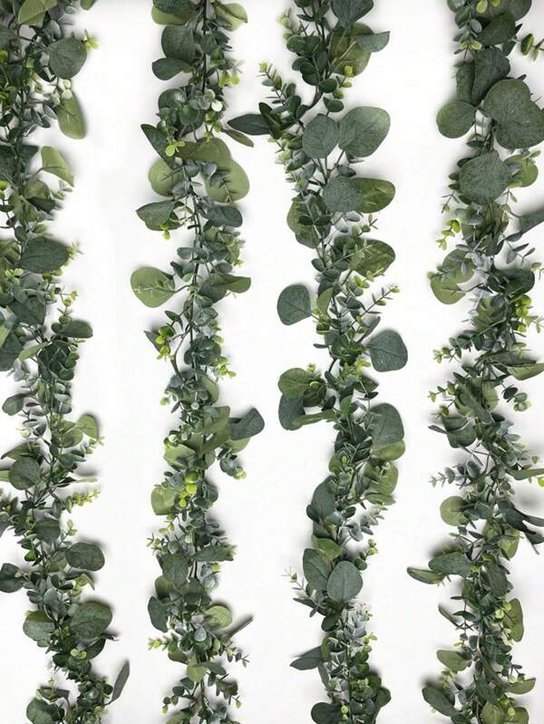 Hojas de eucalipto artificiales, plantas colgantes artificiales, enredaderas para centros de mesa de boda, decoración del hogar, dormitorio, jardín, decoración de pared, guirnalda de flores, corona de puerta, arco de fiesta