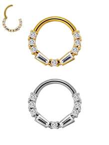 316 Stainless Steel Textured Zirconia Nose Ring Simple Fashion Men And Women Popular Body Piercing Jewelry Suitable For Party Or Gifts For Girls