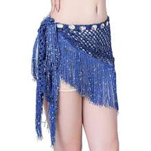 Women Tassel Belly Dance Hip Scarf Hollow Out Tie Up Triangle Waist Belt Skirt Summer Beach Cover Up - Multicolor - View 7