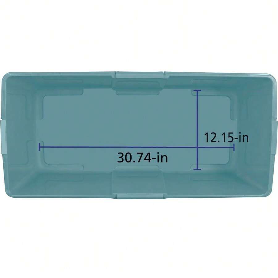 Hefty 28.3 Gallon Plastic Storage Tote, Smoke Blue, Set Of 4 Rugged