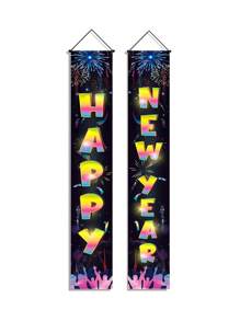 2 đèn neon mừng năm mới 2025 phông nền biểu ngữ đạo cụ trang trí đầy màu sắc cho tiệc đêm giao thừa, trang trí biển báo hiên nhà ngoài trời - Nhiều màu - Xem 8