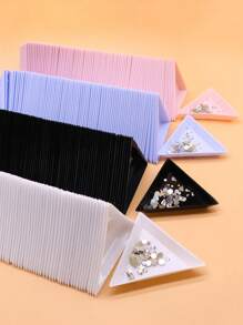4/5/40PCS Triangle Rhinestone Nail Art Storage Box - Multi-Functional Plate Tray Holder And Compact Container For Nail Art Supplies, Jewelry Glitter Cup, And Decoration Dotting Tool - Complete Set For Nail Art Enthusiasts