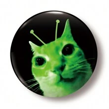 1pc 4.4cm/1.73inch Funny Alien Cat Print Pin Badge/Brooch, Button Pin, Suitable For Attaching To Clothes, Bags, Backpacks, Fun Gift For Friends And Family