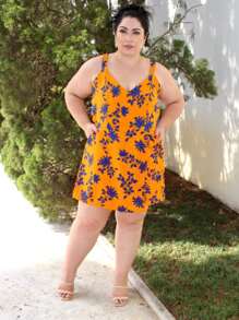 Women's Plus Size Jumpsuit Short Skirt With Printed Lining Summer - 顏色11 - 查看 2