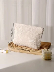 1 Túi xách đựng đồ trang điểm bằng vải nhung kẻ ren họa tiết hoa, Túi đựng đồ trang điểm di động thời trang, phong cách thường ngày, đa chức năng, dung tích lớn, túi đựng đồ lớn đựng ví, son môi, băng vệ sinh, miếng lót túi, tiền xu, chìa khóa, tai nghe, Air Pod, tai nghe có dây, cáp, bộ sạc, bộ chuyển đổi, tai nghe và các phụ kiện khác, hộp đựng đồ vệ sinh cá nhân dễ thương, túi đựng đồ du lịch, dành cho phụ nữ, kẹo, y tá, nữ sinh, học sinh, quà tặng. - Nhiều màu - Xem 2
