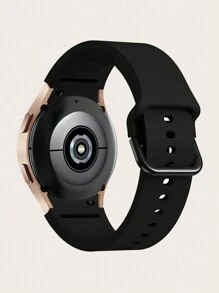 1 Stück Damen Smartwatch Armband aus Silikon mit rundem Schnallenverschluss in Schwarz, kompatibel mit 40/42/43/44/45/46/47mm Galaxy Watch 7/6/5/4