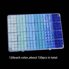 720 Peças/Caixa Azulejos de Mosaico de Vidro - Peças Decorativas Quadradas Premium para Arte Criativa, Pintura, Jóias Artesanais e Projetos DIY
