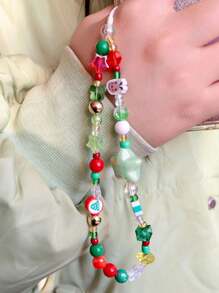 DIY 串珠工艺配件，卡通手机壳装饰，手机链，相机珠串，防摔挂绳 - 彩色 - 查看 6