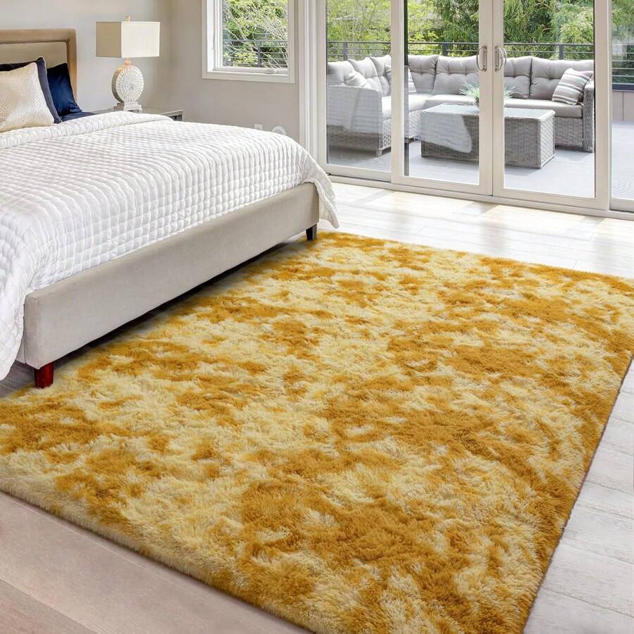 Alfombras modernas y esponjosas para sala de estar, dormitorio, alfombra morada de felpa de pelo alto para habitación de niñas, guardería, decoración del hogar, alfombra suave antideslizante para dormitorio de niñas