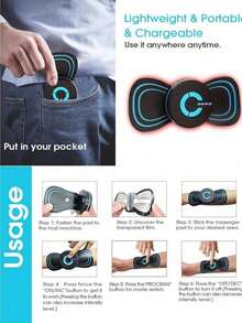 Cervical Spine Massager, Portable Electronic Mini Massager For Neck Back, - Black - View 5