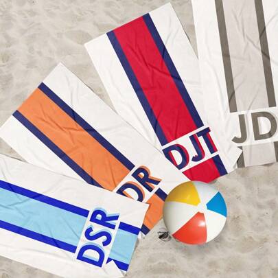 1pc Personalized Text Customized Beach Towel, Super Absorbent Swimming Towel, Comfortable Beach Towel, Fashionable Pool Towel, Exquisite Yoga Mat, Beach Accessories, Essential Gift For Holidays, Bedroom, Office, Tea Room, School, Home Summer Bathroom Decor Travel Essentials Travel Accessories Beach Essentials,Sunny Journey,Warm Ambience,Home & Living,Customized Beach Towels