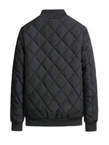 Męska kurtka typu casual patchwork, ciepła podszewka z poliestru, kołnierz stójka, jednolity kolor, zapięcie na zamek błyskawiczny, dopasowany krój, dzianina, odpowiednia na jesień/zimę