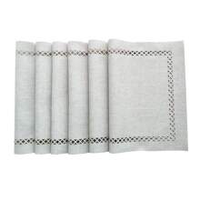 millianess Bộ 4 miếng lót đĩa rỗng cao cấp màu be/xanh navy/xám đậm/kaki, phong cách tối giản hiện đại, toàn bộ bằng polyester, hình chữ nhật 30cm*45cm, dệt trơn, hai mặt, phù hợp cho bàn ăn trong nhiều dịp khác nhau. Bộ 6 miếng lót đĩa rỗng cao cấp màu be/xanh navy/xám đậm/kaki, phong cách tối giản hiện đại, toàn bộ bằng polyester, hình chữ nhật 30cm*45cm, dệt trơn, hai mặt, phù hợp cho bàn ăn trong nhiều dịp khác nhau. - trắng - Xem 4